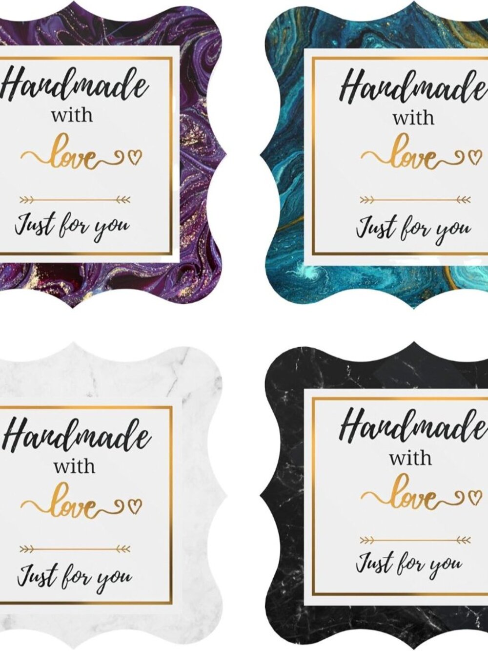 Handmade with Love Stickers Roll | 2 inch Elegant 500pcs